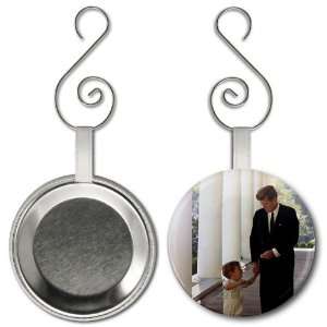 President John F Kennedy and son JFK Jr 2.25 inch Button Style Hanging 