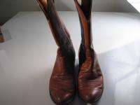Justin Cowboy Boots Western Brown Leather Mens 9.5D 9 1/2 D  
