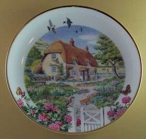 ROSE COTTAGE Plate Peter Banett Butterfly Cat Flowers  