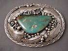 GIGANTIC OLD NAVAJO LEADVILLE TURQUOISE SILVER BUCKLE
