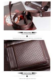 New Videng Polo Mens fashion leather shoulder bag brown Briefcase 