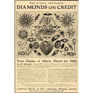  1905 Ad Loftis Brothers & Company Diamond Watch Jewelry 
