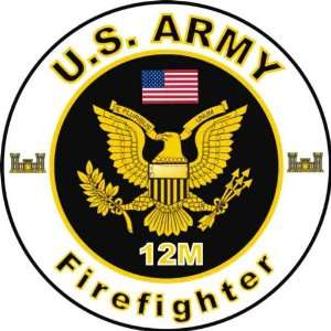  United States Army MOS 12M Firefighter Decal Sticker 3.8 