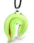 G3382 Green Lampwork glass Torch Bead Pendant Necklace