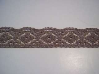 ONE YARD LACE TRIM FABRIC TAUPE DRESS CLOTHES TAN  