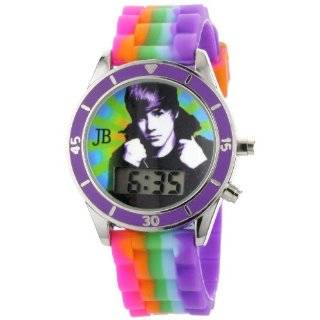 Justin Bieber Kids JB1026 Round Digital Multi Colored Silicone Strap 