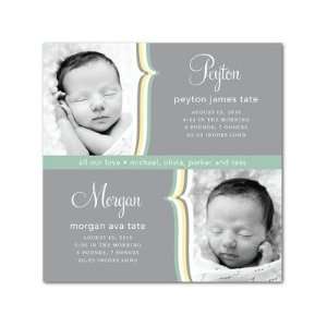  Twins Birth Announcements   Double Brackets: Basil By Le 