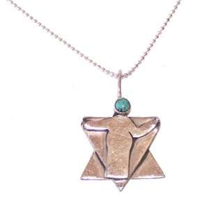 Star of David with Liberated man theme from Sterling Silver and a 