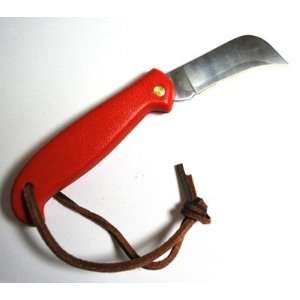   Blade Action Knife Red With Leather Hardened&Ground Stainless Steel