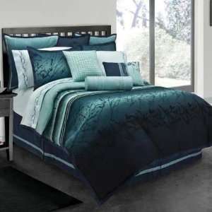 Lawrence Blue Moon 7 Piece Full Comforter Set:  Home 