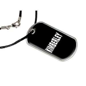  Kimberly   Name Military Dog Tag Black Satin Cord Necklace 