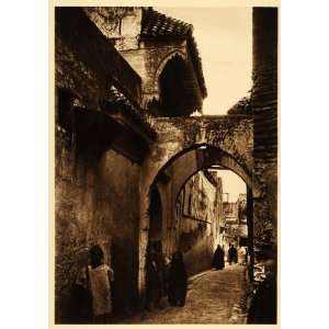  1924 Fes Fez Street People Morocco Architecture Arch 