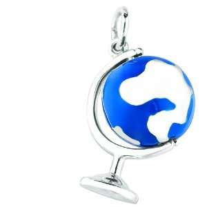  Sterling silver SPINNING GLOBE DISC (Charm) Jewelry