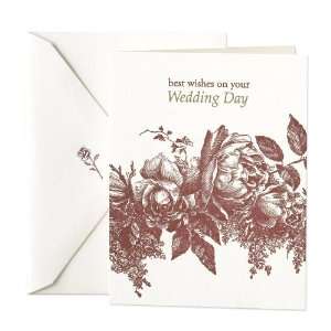  Crane & Co. Letterpress Floral Wedding Greeting Card 