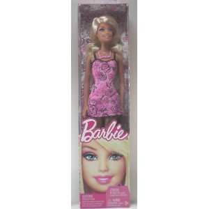  Pink Rose Dress Basic Barbie Doll: Toys & Games