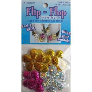  Flip Flop Decorating Kit   14 Peel & Stick FLOWER Shape 