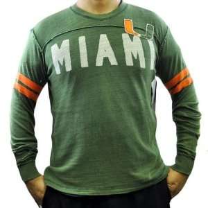 NCAA Miami Hurricanes Rave Cotton Long Sleeve Shirt Sweatshirt GIII 