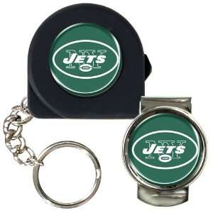  New York Jets 6 Tape Measure Key Chain and Money Clip Set 