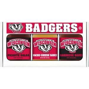   Pack WISCONSIN Badgers Triple Play BBQ Salsa Cheese 