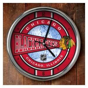  Chicago Blackhawks Chrome Wall Clock
