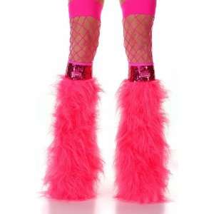   Hot Pink Faux Fur Fuzzy Furry Legwarmers Boot Covers: Everything Else