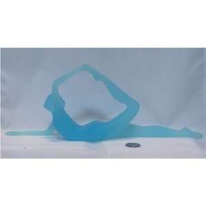 Yoga Positions Acrylic Glass Look Statue Figurine Frosted Blue Pose 1