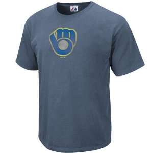   Brewers Heather Blue Big Time Play Vintage T shirt: Sports & Outdoors