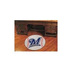  27 diameter MLB   Milwaukee Brewers Baseball Mat: Sports 