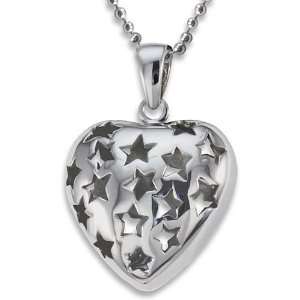  Stainless Steel Star Cutout Heart Necklace Jewelry