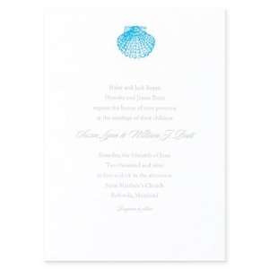 Scallop Letterpress Invitation Wedding Invitations Health 