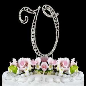   Crystal Wedding Cake Topper ~ Small Letter V 