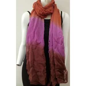 Brown Purple Hand Dyed High Quality, Scarf Neck Wear Wrap 