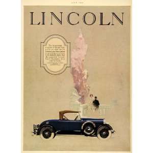  1926 Ad Lincoln Motor Co Ford Blue Sport Roadster 