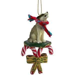  Timber Wolf Candy Cane Christmas Ornament: Home & Kitchen