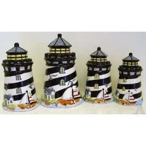  Nautical Lighthouse Kitchen Canister Set: Home & Kitchen