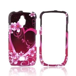   Purple Flowers & Hearts Hard Plastic Case For Samsung Exhibit T759