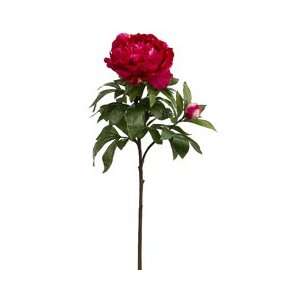 Faux 36 Real Touch King Peony Spray W/1 Flw. & 1 Bud Two Tone Beauty 