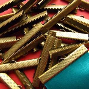   Bronze Ribbon Clamps with Loop (Bulk/Wholesale) Arts, Crafts & Sewing