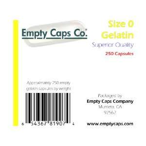  Size 0 Empty Gelatin Capsules   250 Count Health 