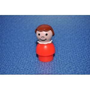  Vintage Little People School Girl Brown Hair with Red Base 