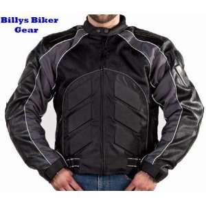 , Removable Armor Motorcycle Riding Jacket, Black & Grey with Zip Out 
