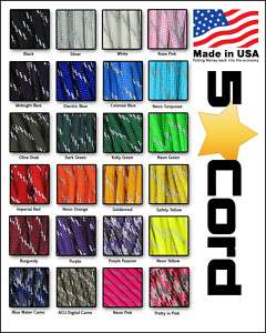 550 REFLECTIVE Paracord P TRRS Type III USA Made 5Star  