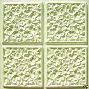 109 Creme Pearl Faux Tin Ceiling Tiles. Looks like Tin  