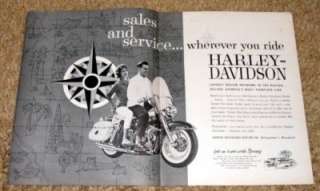 1962 Harley Davidson Duo Glide FLH Original Ad  