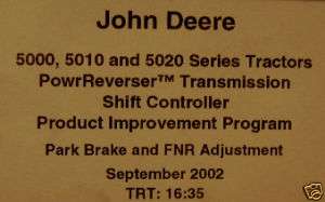 John Deere 5000 5010 5020 Series Tractor Video vhs jd  