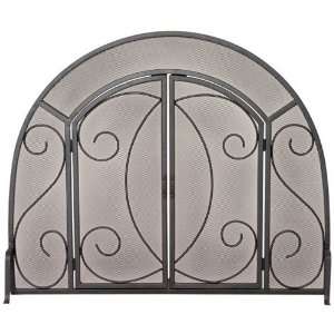  Black Wrought Iron Ornate Arch Screen w/Doors: Home 