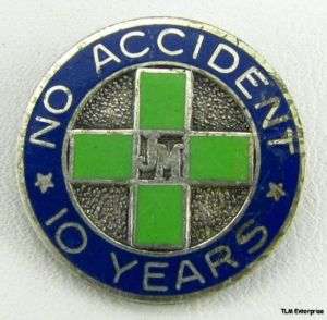 Company Safety Award PIN   Silver 10 Year Service  