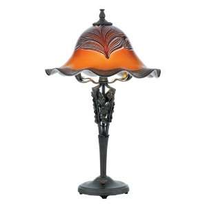   Glass Studio Amber Plume 2 Light Table Lamp: Home Improvement