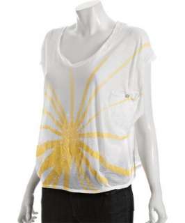 Free People yellow starburst sequin slouchy pocket t shirt   