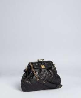 style #318908401 black quilted leather Stam stud bow shoulder bag